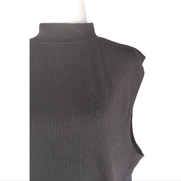 Topman Black Mock Neck Rib Texture Sleeveless Dress Size Large - Picture 3 of 7